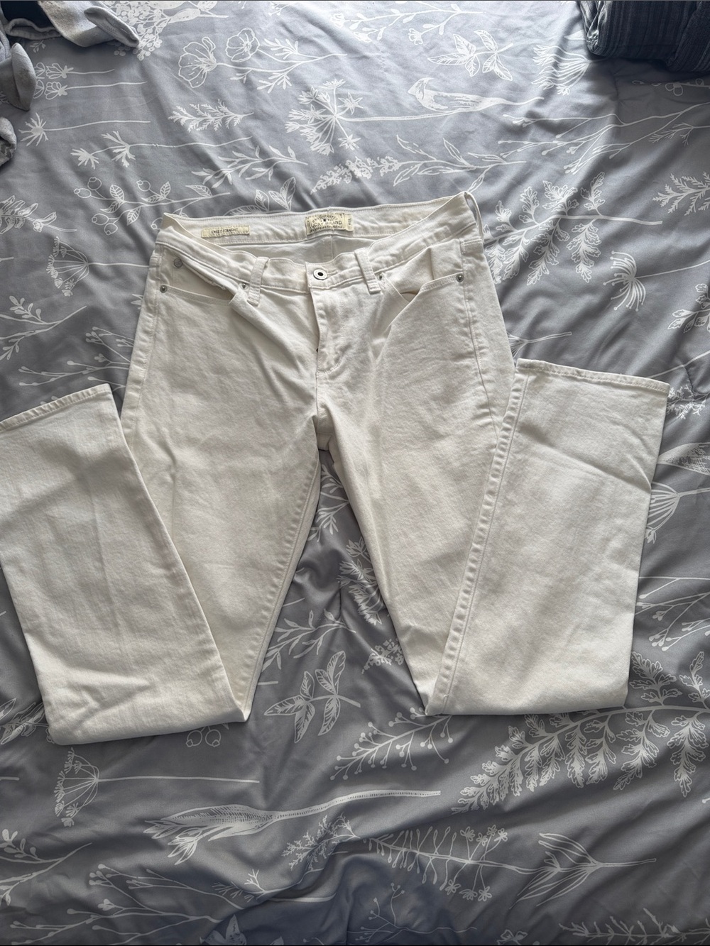 Lucky Brand White Straight-Leg Jeans